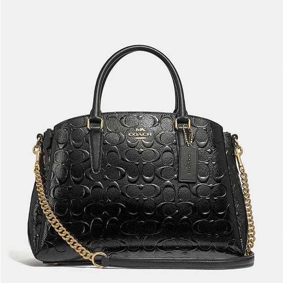 Coach Sage Carryall In Signature Leather Black Leather Handbag - Picture 4 of 14